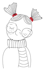 Image showing A child with a striped scarf looks adorable vector or color illu