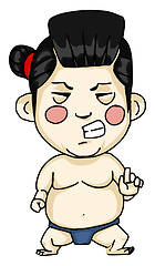 Image showing Sumo wrestler cartoon vector or color illustration