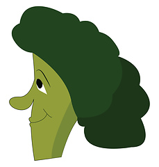 Image showing A happy broccoli vector color illustration.