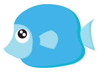 Image showing A pretty blue-colored cartoon fish vector or color illustration