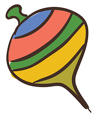 Image showing multi-color spinning top vector or color illustration