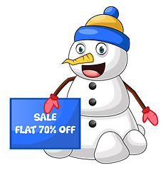 Image showing Snowman on sale illustration vector on white background
