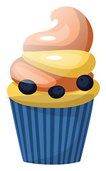 Image showing Blueberry cupcakesillustration vector on white background