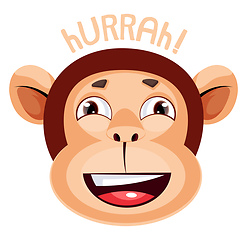 Image showing Monkey is feeling happy, illustration, vector on white backgroun