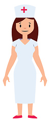 Image showing Female nurse character vector illustration on a white background