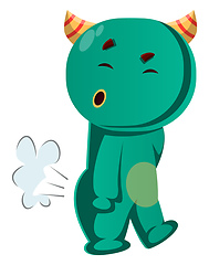 Image showing Green monster farting vector illustration