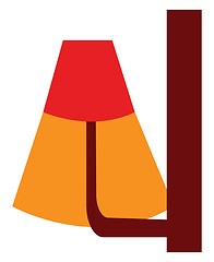 Image showing A red lamp vector or color illustration