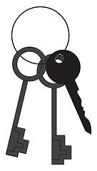Image showing Bunch of keys on a key ring vector or color illustration