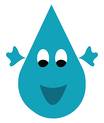 Image showing A cute rain drop vector or color illustration