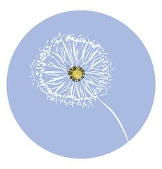 Image showing Clipart of beautiful dandelion flower in blue background vector 