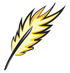 Image showing Yellow feather vector or color illustration