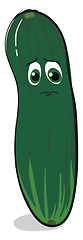 Image showing Sad cucumber illustration vector on white background 