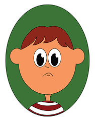 Image showing A little sad boy vector or color illustration