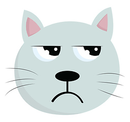 Image showing A face of an angry cat vector or color illustration