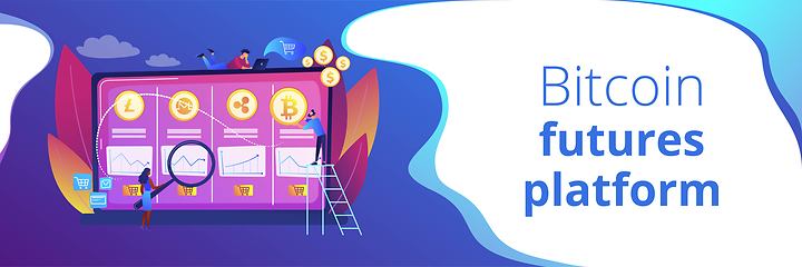 Image showing Cryptocurrency trading desk concept banner header