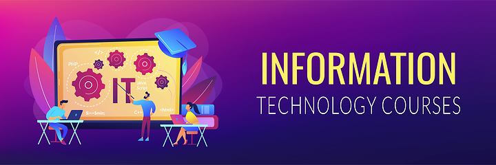 Image showing Information technology courses concept banner header
