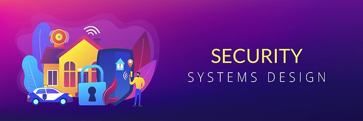 Image showing Security systems design concept banner header