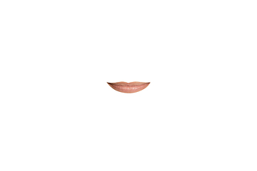 Image showing Close-up view of female mouth wearing red lipstick isolated on white studio background