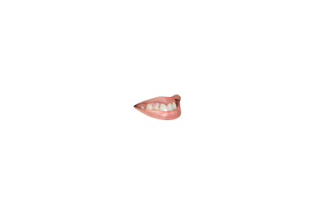 Image showing Close-up view of female mouth wearing lipstick isolated on white studio background