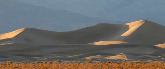 Image showing Sand dunes at sunset in Death Valley California