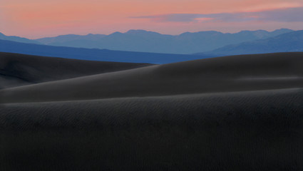 Image showing Dramatic view of the sand dunes of Death Valley California after