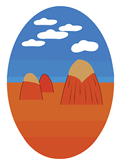 Image showing A stack of hay in a blue sky, vector color illustration.