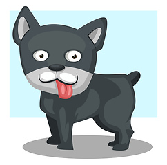 Image showing Grey dog, vector color illustration.