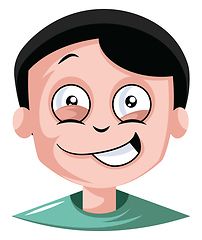 Image showing Little boy being very naughty illustration vector on white backg