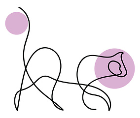 Image showing Image of cat line art, vector or color illustration.