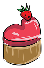 Image showing Image of cupcake with a heart- heart shaped cupcake, vector or c