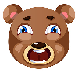 Image showing Bear is feeling frightened, illustration, vector on white backgr