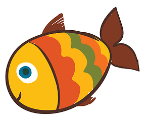 Image showing Unique fish, vector or color illustration.