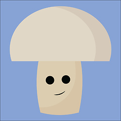 Image showing Image of champignon -mushroom, vector or color illustration.