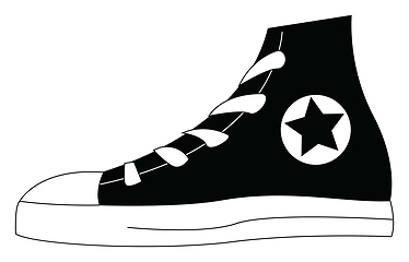 Image showing Image of sneakers, vector or color illustration.