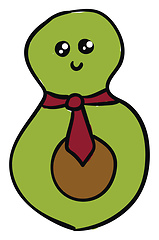 Image showing Image of angry avocado with tie, vector or color illustration.