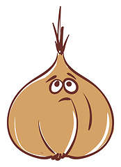 Image showing A color illustration of an onion, vector or color illustration.