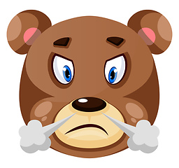 Image showing Bear is feeling frustrated, illustration, vector on white backgr