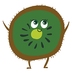 Image showing Happy kiwi, vector or color illustration.