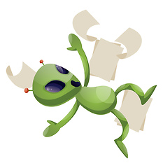 Image showing Falling alien, illustration, vector on white background.