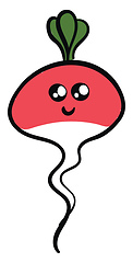 Image showing Image of cute radish, vector or color illustration.