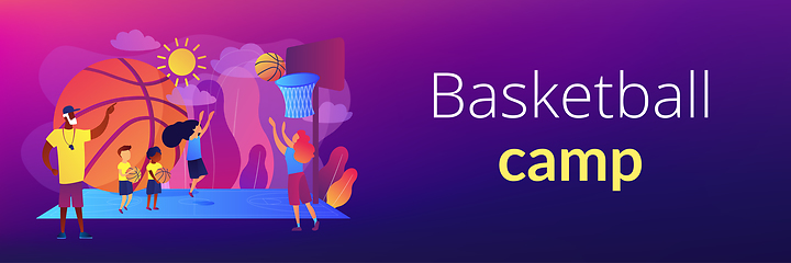 Image showing Basketball camp concept banner header.