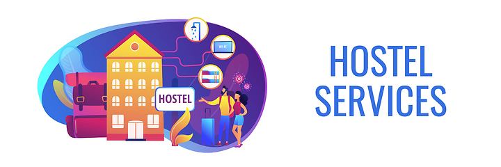 Image showing Hostel services concept banner header