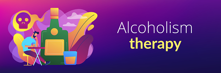 Image showing Drinking alcohol concept banner header.