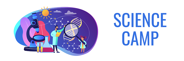 Image showing Science camp concept banner header.