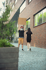 Image showing Dude with sign - man stands protesting things that annoy him