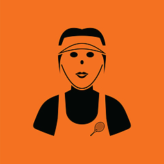 Image showing Tennis woman athlete head icon