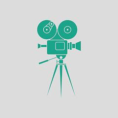 Image showing Retro cinema camera icon