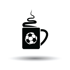 Image showing Football fans coffee cup with smoke icon