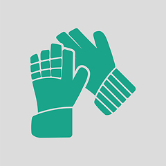 Image showing Soccer goalkeeper gloves icon