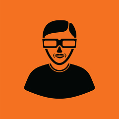 Image showing Man with 3d glasses icon